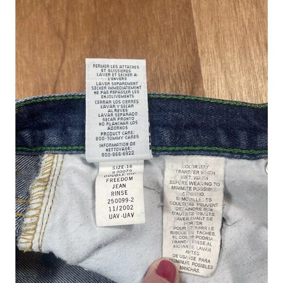 Tommy Hilfiger VTG Bootcut Jeans Size 16 / 28” 100% Cotton 2002 Y2K Medium Wash - Picture 12 of 14